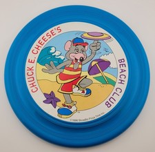 Vtg 1996 CHUCK E CHEESE Beach Club Frisbee Show Biz Pizza Time Blue 8.5" RARE