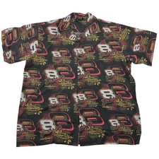 Vtg Chase Authentics Dale Earnhardt Jr Mens XL Hawaiian AOP All Over Print Shirt