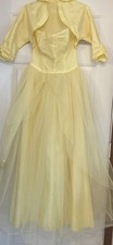 VTG'50s Custom Made Tulle/Yellow Satin ,Dress jacket Cupcake Prom Party Size S