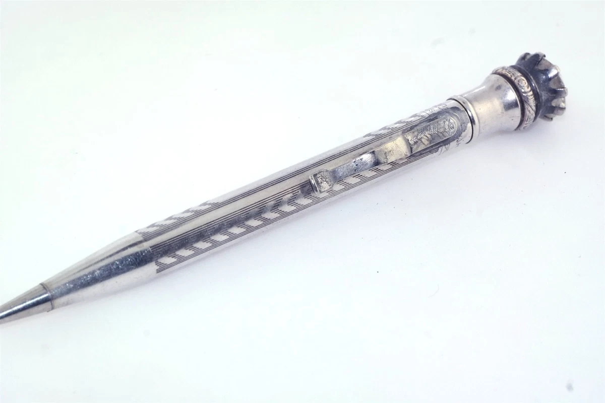 Antique Sterling Silver Pencil In Collectible Mechanical Pencils