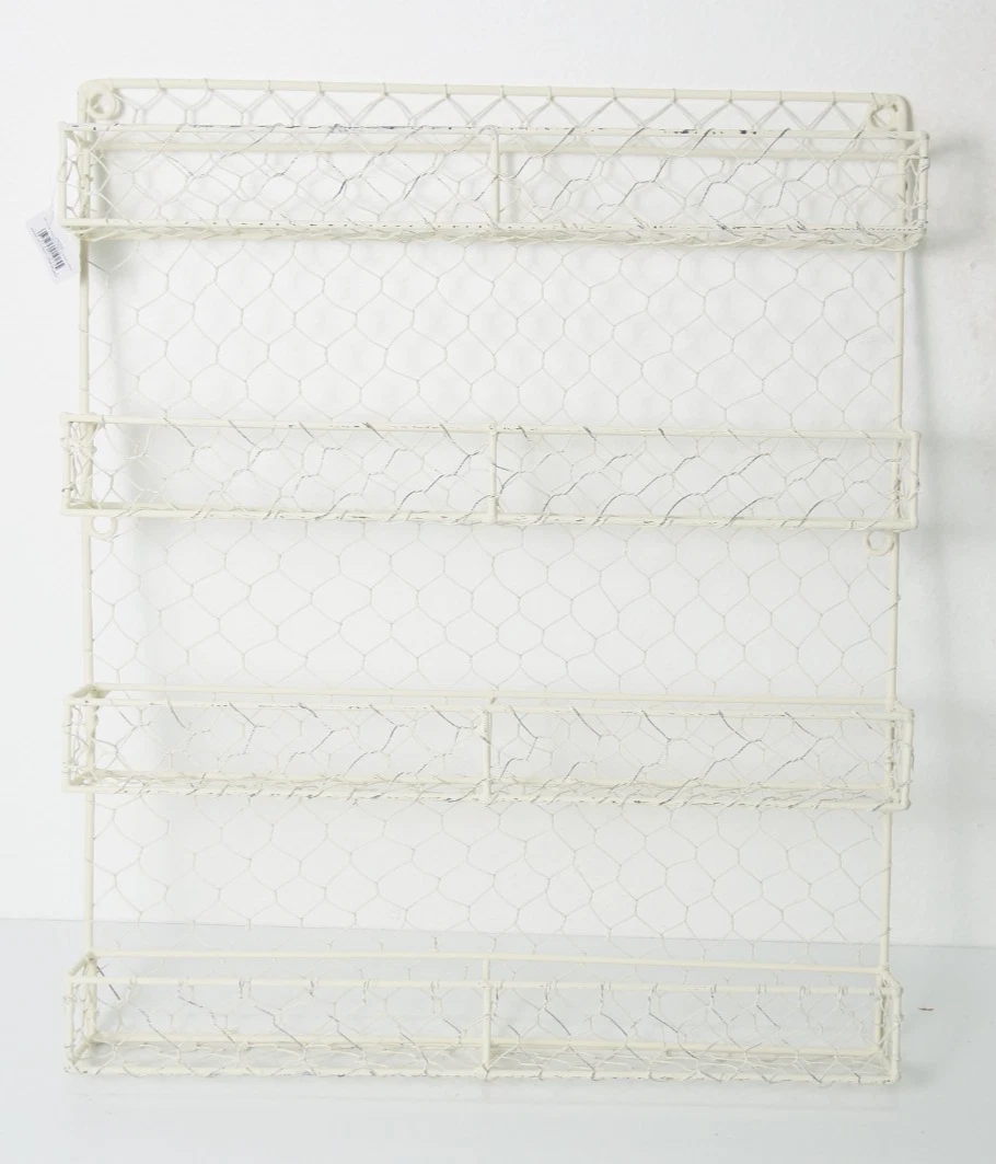Antique Style White 4 Rack Chicken Wire Spice Rack 20in x 17in
Opens in a new window or tab