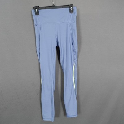 Makers Mark Womens Leggings Medium Blue Work it Out Full Length Sheer Panel Gym