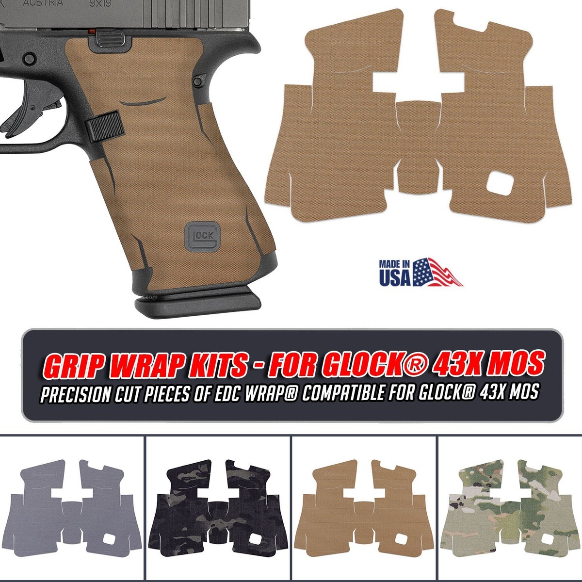 EDC Wrap® - Grip Wrap Kit - (Glock 43 MOS) - Cordura (500D) | eBay