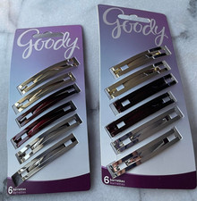 2 Goody Silver Gold Brown Colored Metal Barrettes 08575 6 Cnt Barrettes Ea