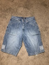 Karl Kani Shorts Mens 38 Blue Hip Hop Baggy Denim Jean Shorts Y2K Vintage Street