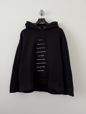 Raf Simons SS18 Poem Patch Joy Division Hoodie Black - Size S