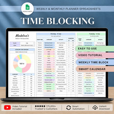 Weekly Planner USB 24 Hour Time Blocking Schedule Task Tracker