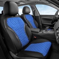 Automotive Seat Covers Leather Car Protectors 2-Pack, Spill Front BlackBlue