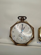 Elgin Grade 311 Size 12 Pocket Watch Fancy GF Octagonal Case Runs