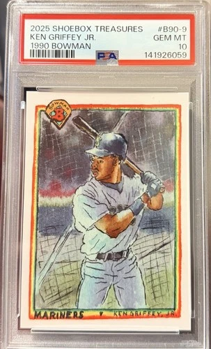 2025 Shoebox Treasures Ken Griffey Jr. 1990 Bowman Card PSA 10 Gem Mint Pop 1