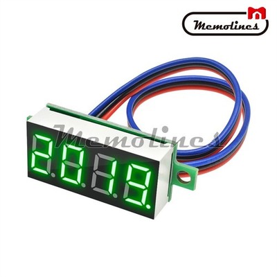 10pcs 0.36'' DC 0-100V 3-Digital Display Green LED Voltage Voltmeter Panel Meter