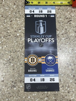 2025-26 Buffalo Sabres 2026 Playoffs Vs Boston Bruins Matchup Ticket XL 11'' X 4''