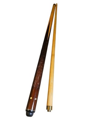 Vintage Sampaio 2 Piece Pool Stick Cue Made In Portugal Carved MOP