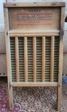 Vintage Wards Standard Quality Brass Washboard Made In USA Primitive Decor Vintage Wards Standard Quality Brass Washboard Made In USA Primitive Decor