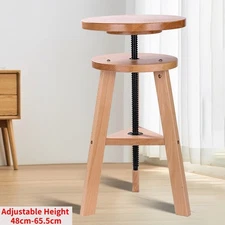 Adjustable Height Beech Wood 30cm Round Stool Drafting Stool for Office Home USA