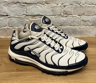 Nike Air Max 97 Plus Tn Shoes Mens US Size 13 White Blue Sneakers AH8144-100