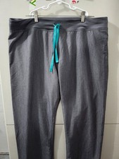 FIGs Pants Womens XL Tall Blue Livingston Pullon Drawstring Comfort Waist Scrubs