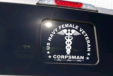 US NAVY Female Veteran Corpsman - Truck Slide Window Decal  Die Cut Vinyl Decal