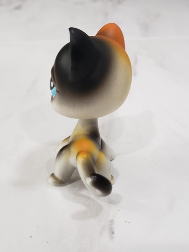 Littlest Pet Shop LPS #106 pelo corto Calico gato gatito naranja negro blanco - Imagen 2 de 5