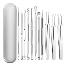 Acne Needle Blackhead Remover Pimple Blemish Comedone Extractor Tweezer Tool Kit