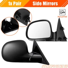 Black Housing Manual Door Side Mirrors Pair For 1994-1998 Chevrolet S10