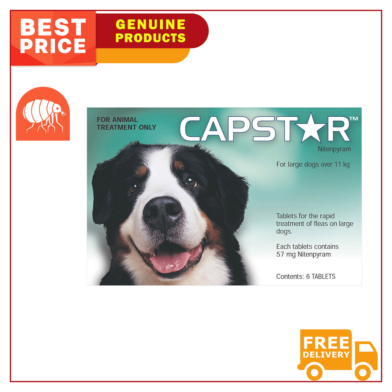 CAPSTAR 6 Tablets Rapid Flea Treatment for Cats and Dogs Free AU