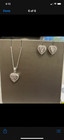 NEW *LOVING* KAY Jewelers Sterling Silver 3 White Diamond Heart Shaped Earrings — photo 4