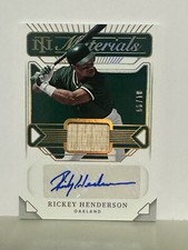 Rickey Henderson 2022 National Treasures Bat Auto /10 Oakland A’s Athletics