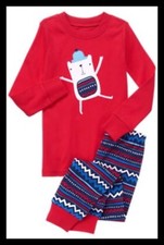 NWT 6 Gymboree Polar Bear  COCOA Red Blue 2PC GYMMIES Long Sleepwear Cotton PJs