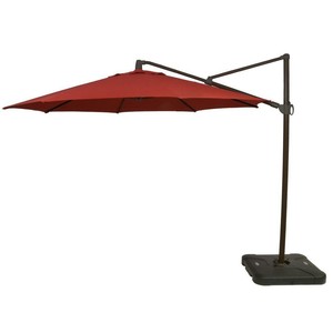Hampton Bay Tilt Patio Umbrella Acrylic Aluminum Pole Round Canopy Stand Red 751125994360 Ebay