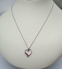 10K White Gold Pink Ruby & Diamond Heart Pendant Necklace 20" — photo 4