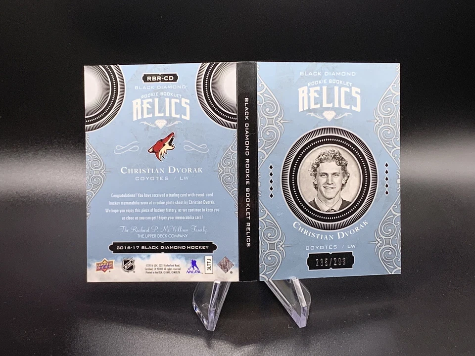 2016-17 Upper Deck Black Diamond Booklet Relics /299 Christian Dvorak Rookie RC - Image 2 of 4