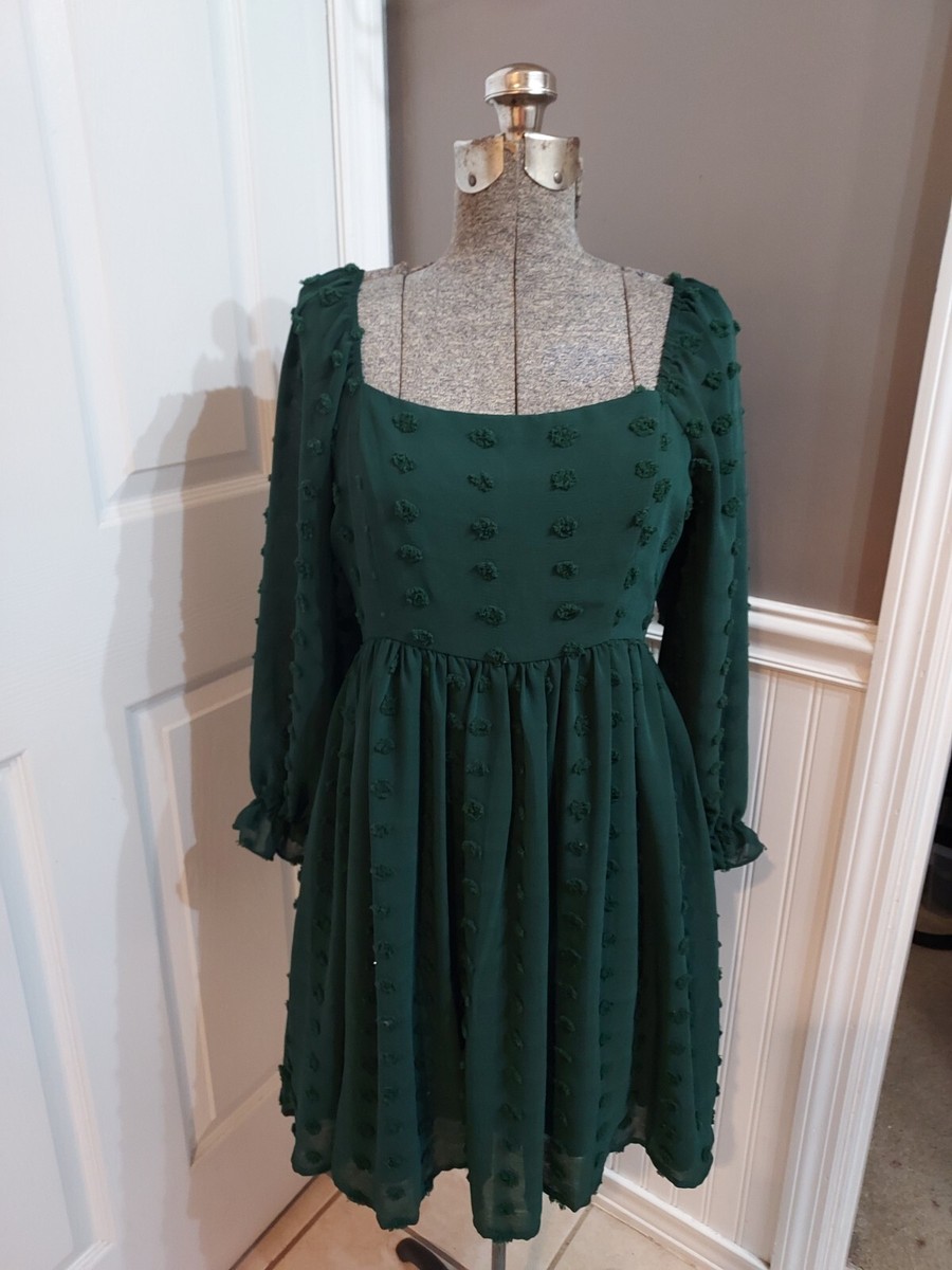 Women's NWTMainstrip Green 3/4 Sleeve Dress Sz S FAST SHIP  | eBay