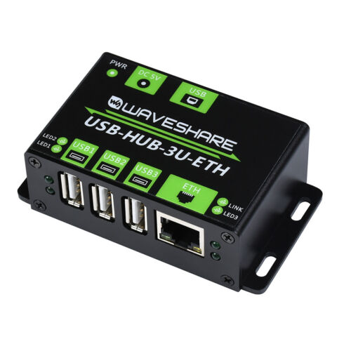 HUB USB 3 voies avec connecteur de port Ethernet 100 M carte d'extension de qualité industrielle - Photo 1 sur 12