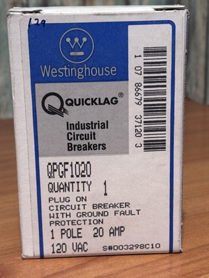 New Westinghouse Quicklag Industrial Circuit Breakers QPGF1020 R6S2