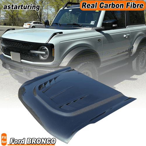 For Ford BRONCO 2021-2023 Real Carbon Front Bonnet Hood Engine Lid Cover Trims  - Bild 1 von 11