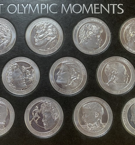 Set of 17 Great Olympic Moments Olympiad Coins - Aluminum W/ Display Holder - I - Picture 8 of 10