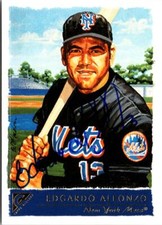 Edgardo Alfonzo autographed baseball card New York Mets 2001 Topps Gallery #101