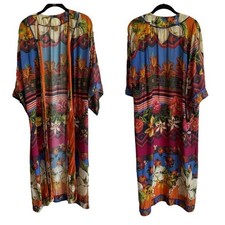 Farm Rio Sheer 100% Viscose Open Front Kimono Jacket, Size P (small)