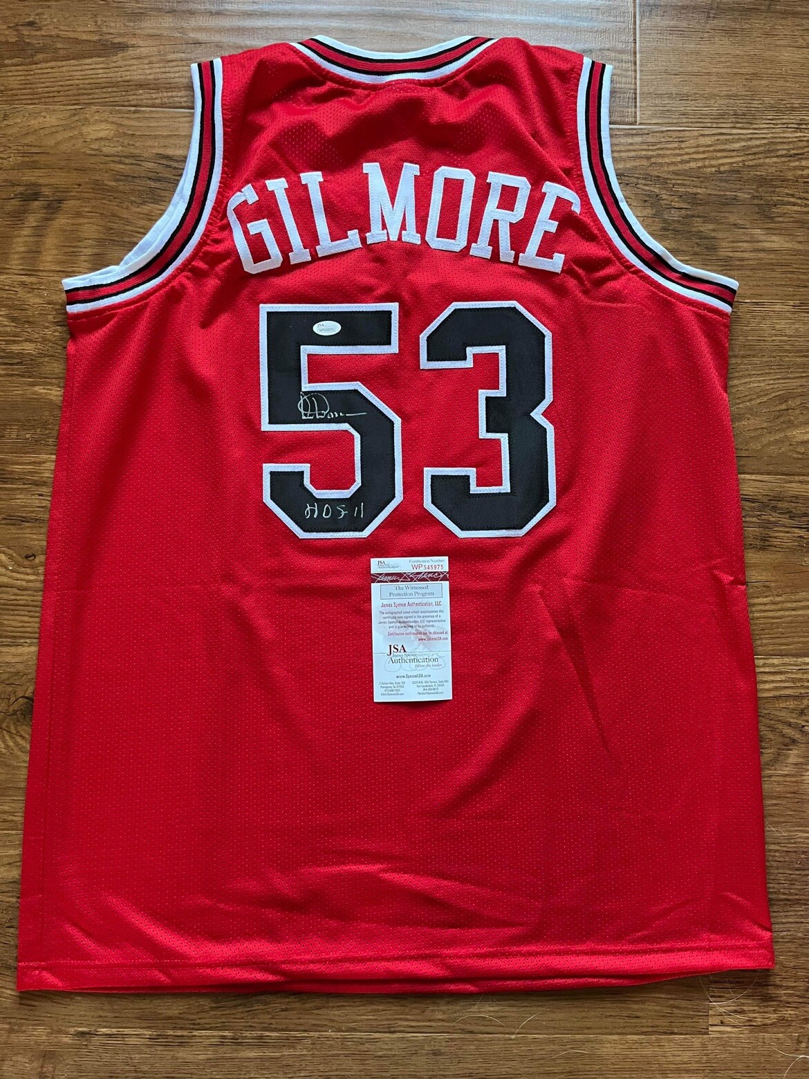 Artis Gilmore Autographed Signed Chicago Bulls (HOF) PRO STYLE RED JERSEY JSA COA 