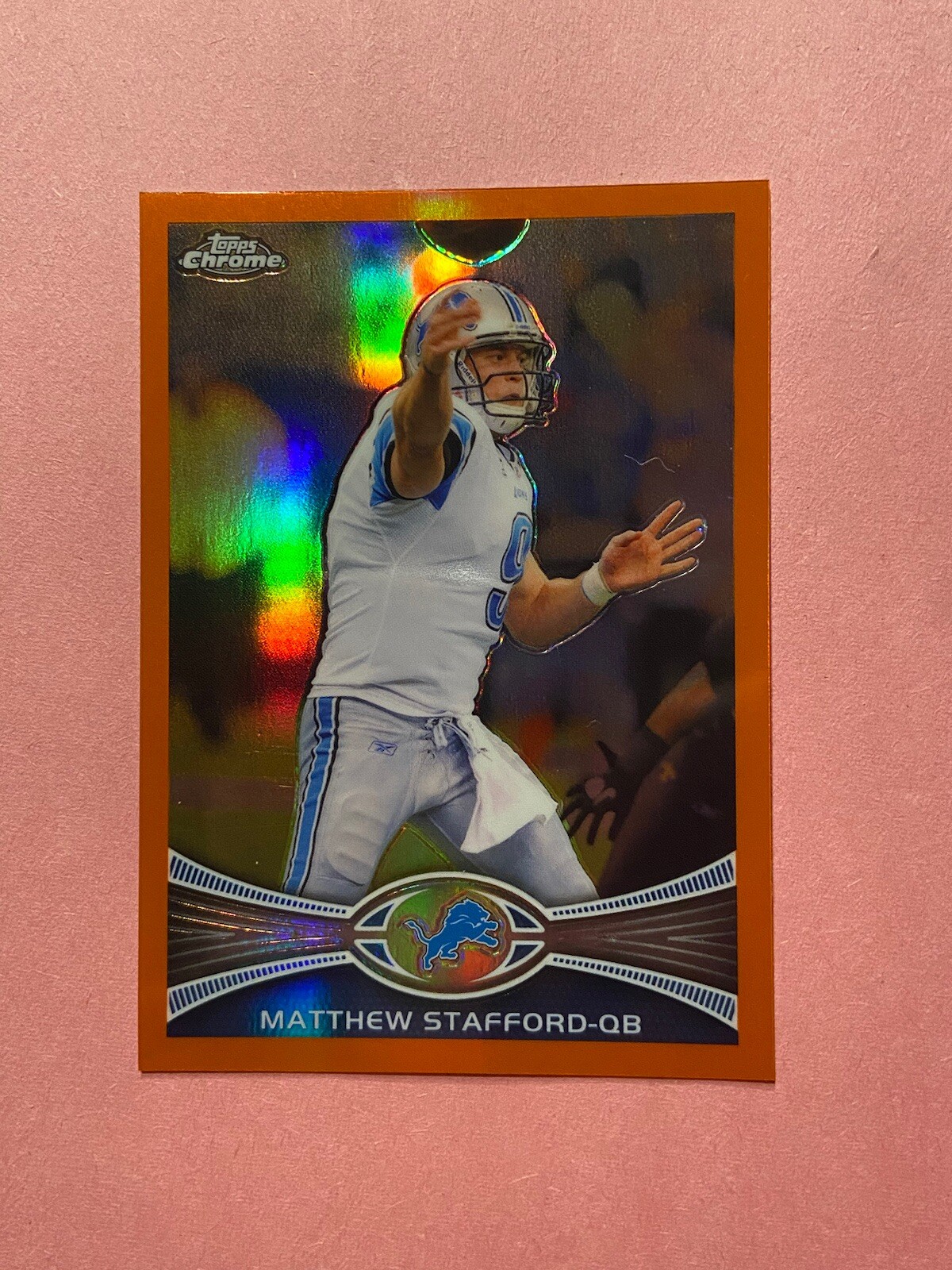 Matthew Stafford 2012 Topps Chrome Orange Refractor
