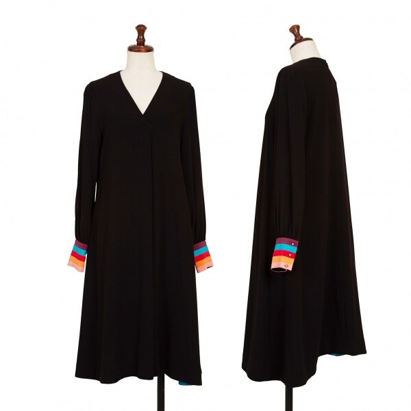 Paul Smith Multicolor Cuffs V-neck Dress Size 38(K-136992 Paul Smith Multicolor Cuffs V-neck Dress Size 38(K-136992