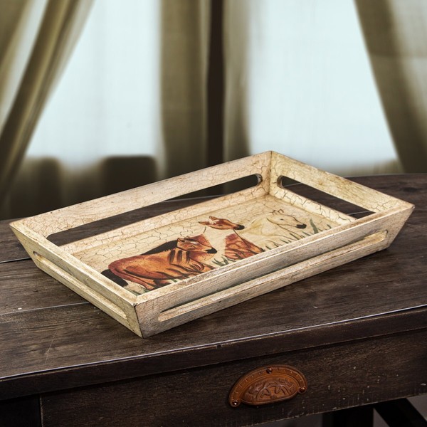 Tablett Mit Pferdmotiv, Serviertablett Landhausstil, FrüHstüCkstablett-image