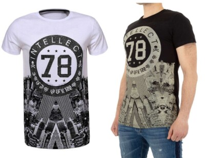 Glo Story INTELLECT Men's T-Shirt Short Sleeve Crew Neck Cotton M 7314