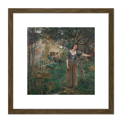 Bastien-Lepage Jeanne d'Arc Gemälde quadratisch gerahmt Wandkunst 8 x 8 Zoll