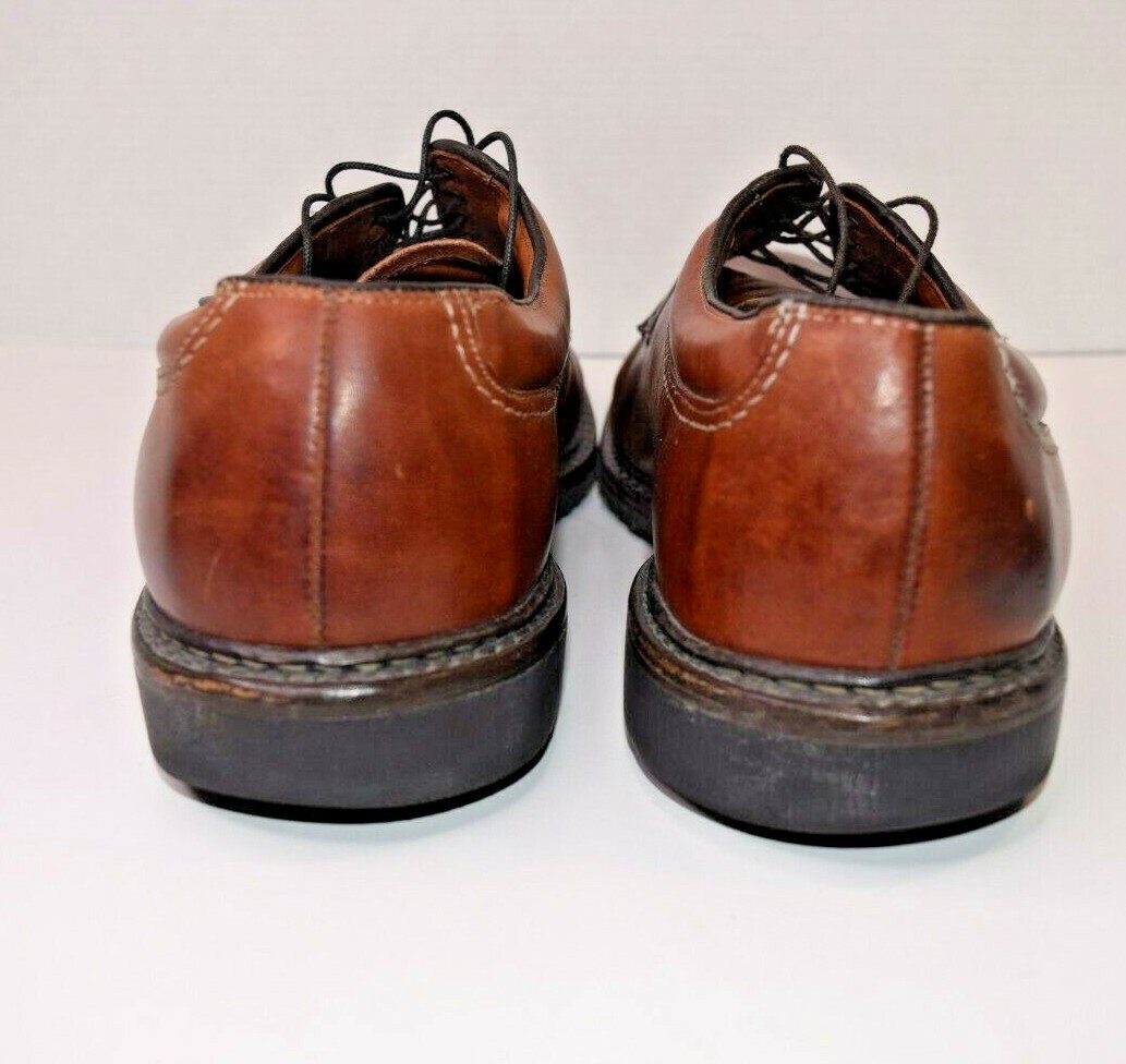 SAOLA Scarpe Allen Edmonds "Wilbert" comode in pelle blucher 12 D marrone made in USA