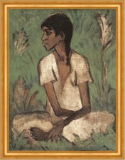 Sitzende Zigeunerin um 1926 Sinti Roma Expressionismus Otto Mueller A2 Gold 34