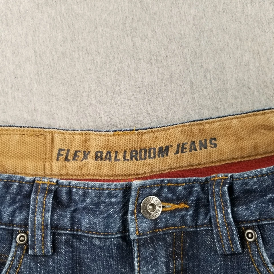 Pantalones de mezclilla Duluth Trading para hombre talla 34x30 azul lavado oscuro forrados de vellón Foto 3 de 4