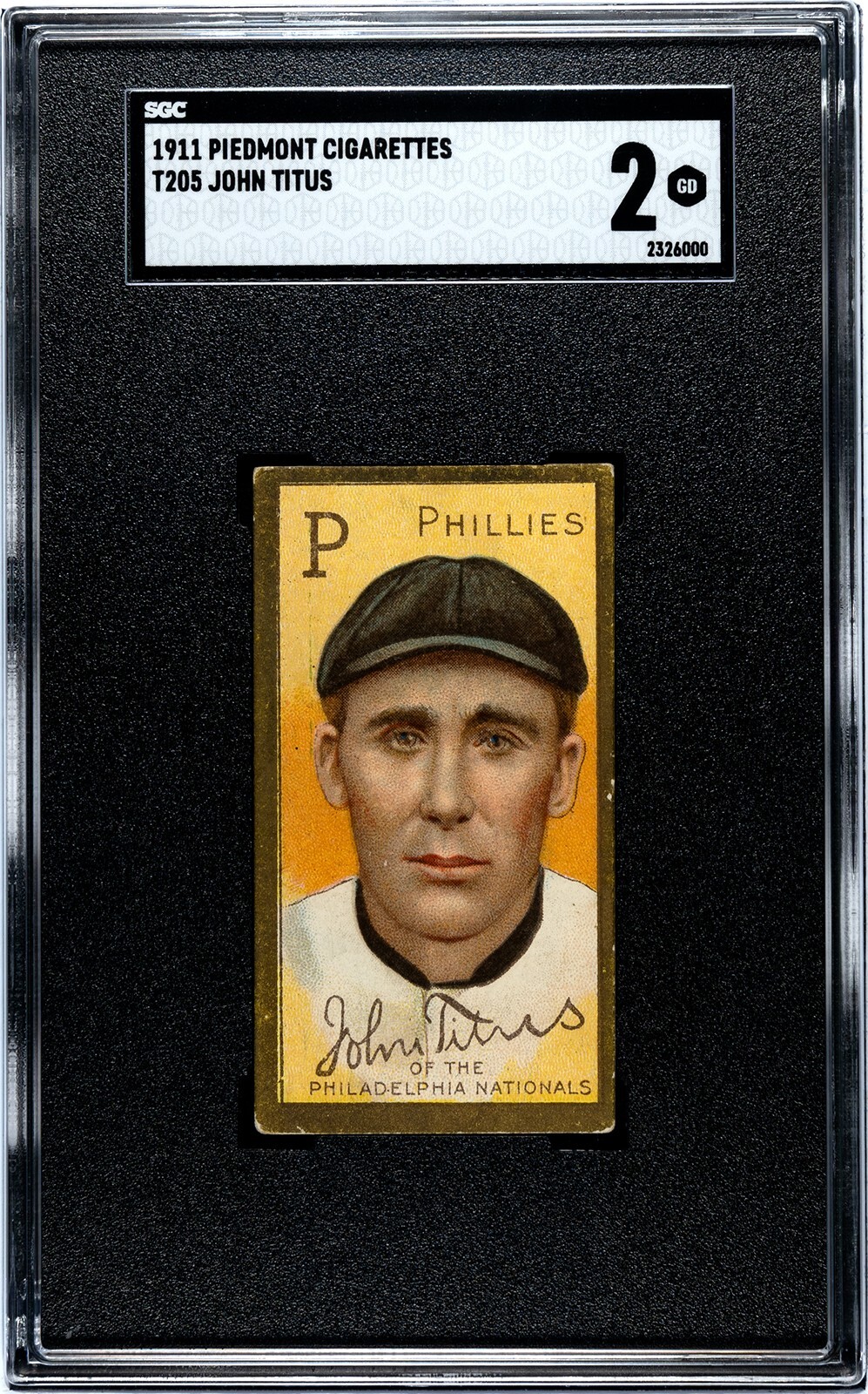 1911 T205 JOHN TITUS Philadelphia Phillies SGC 2 Good Condition