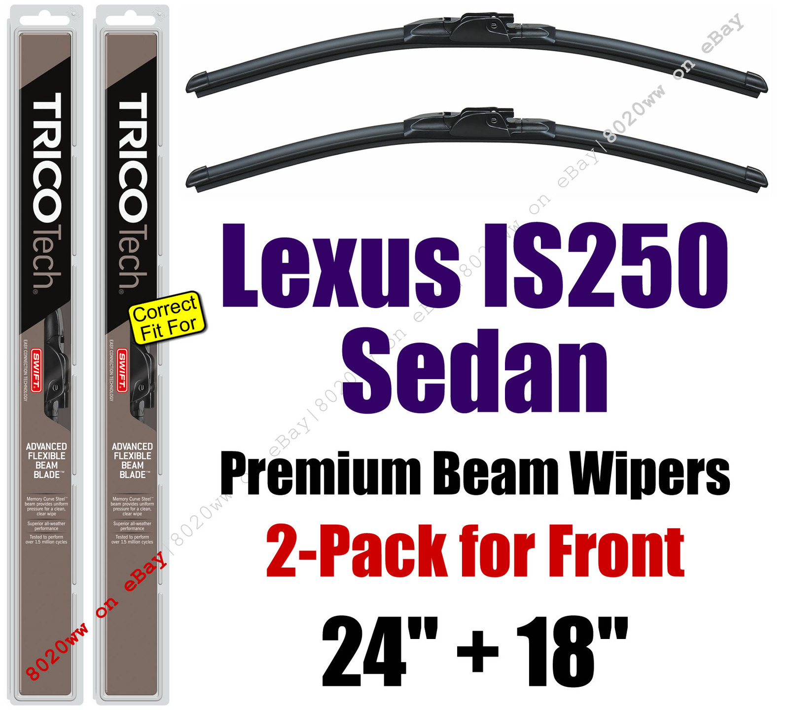 Wipers 2Pack Premium Wiper Beam Blades fit 20142015 Lexus IS250